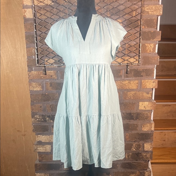 Calvin Klein Dresses & Skirts - Calvin Klein Light Blue Tiered V-Neck Women's Dress 2